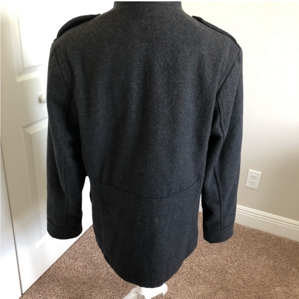 ๐ Merona Charcoal Black Wool Blend Full Zip & Button Up Winter Coat Jacket, Sz S - Picture 3 of 14